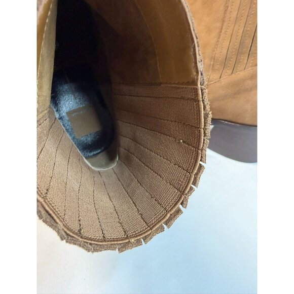 Dolce Vita Linny H2O Ankle Boots Size 9W Brown Suede Leather Pull On Waterproof - Picture 12 of 14